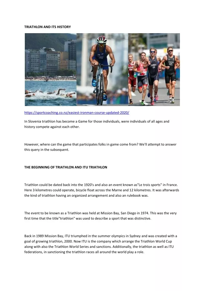 triathlon and its history