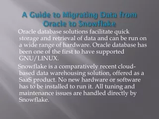 A Guide to Migrating Data from Oracle to Snowflake