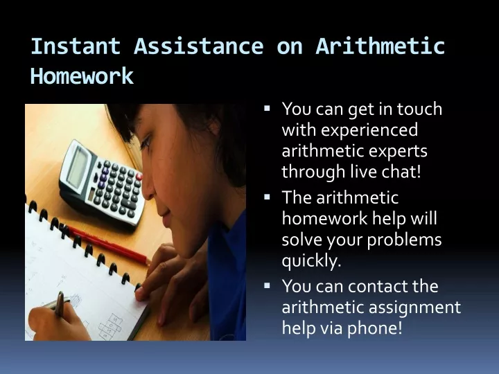 instant assistance on arithmetic homework
