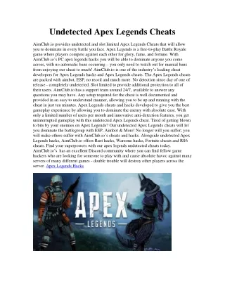 Undetected Apex Legends Hacks