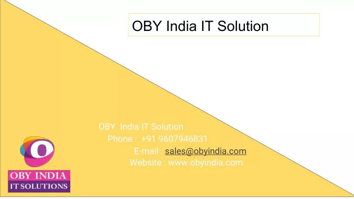 oby india it solution