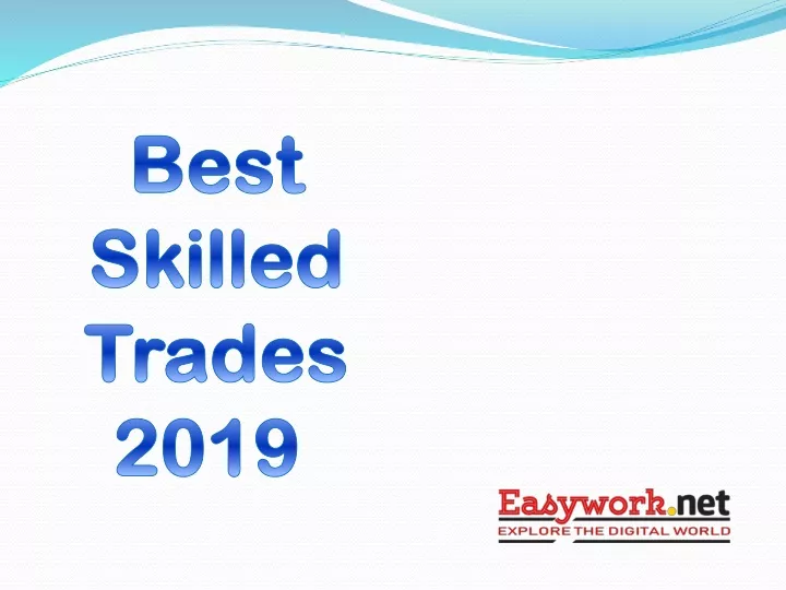 best skilled trades 2019