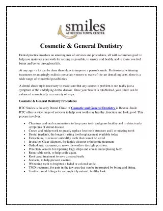 Cosmetic & General Dentistry - Smiles RTC