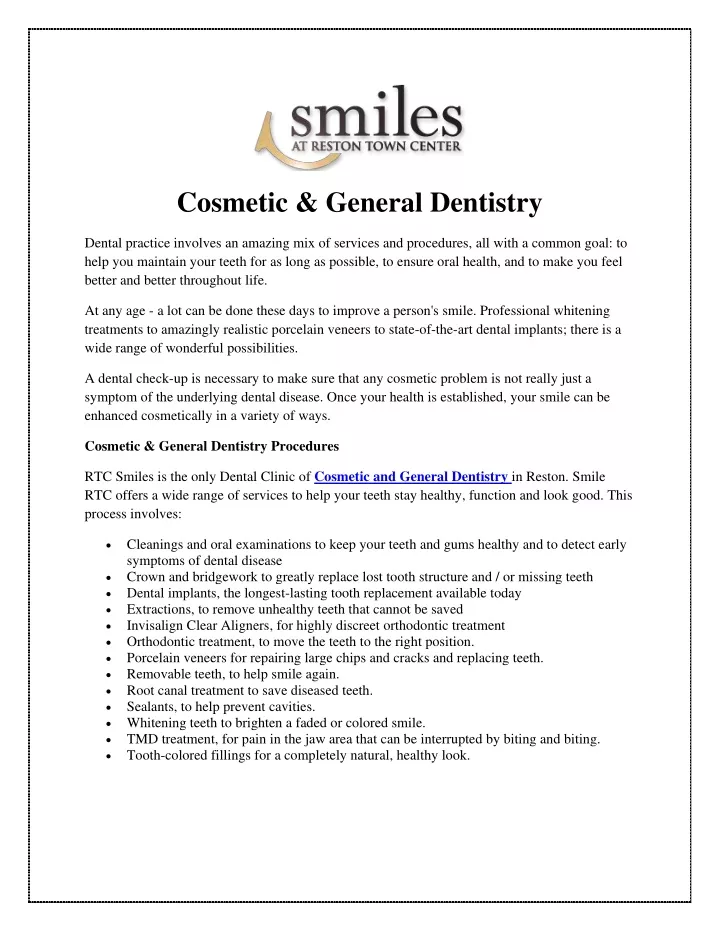cosmetic general dentistry