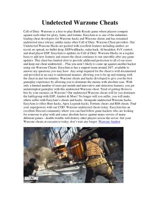 undetected warzone cheats