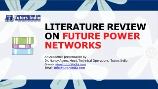 literature review on future power networks