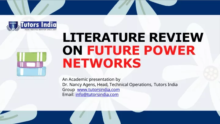 literature review on future power networks