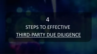 4 Steps to Effective Third Party Due Diligence