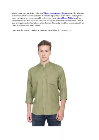 Men's Linen Cotton Shirts-LinenCrust