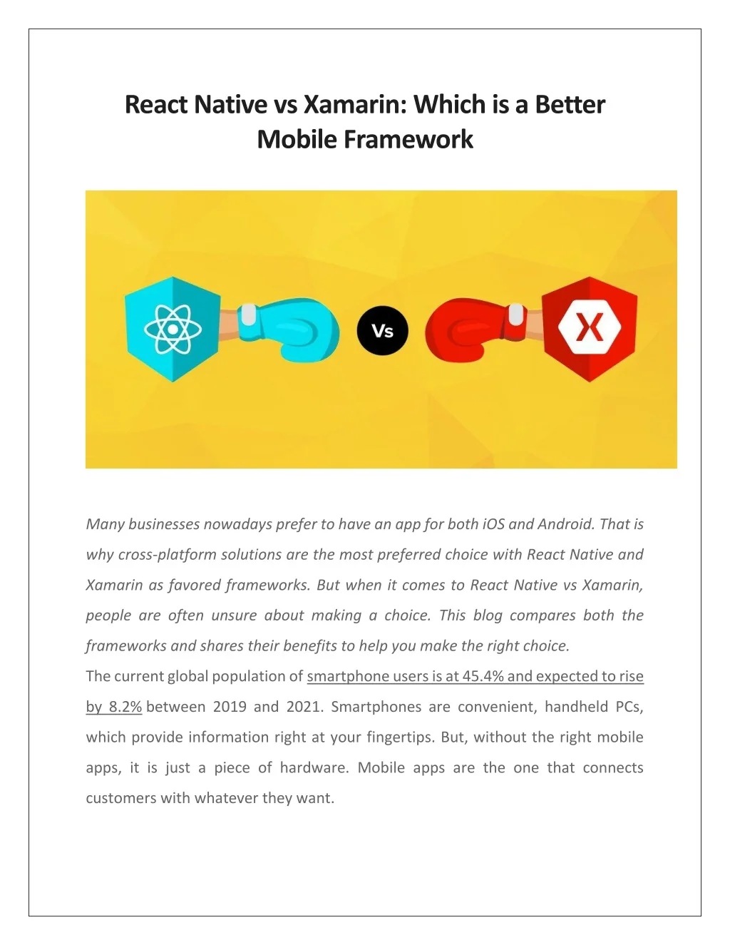 PPT - React Native vs Xamarin: Which is a Better Mobile Framework ...
