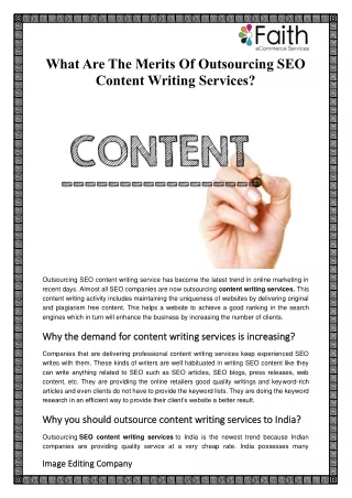 What Are The Merits Of Outsourcing SEO Content Writing Services?