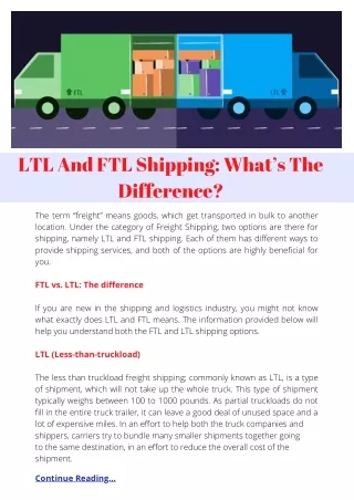LTL And FTL Shipping: What’s The Difference?