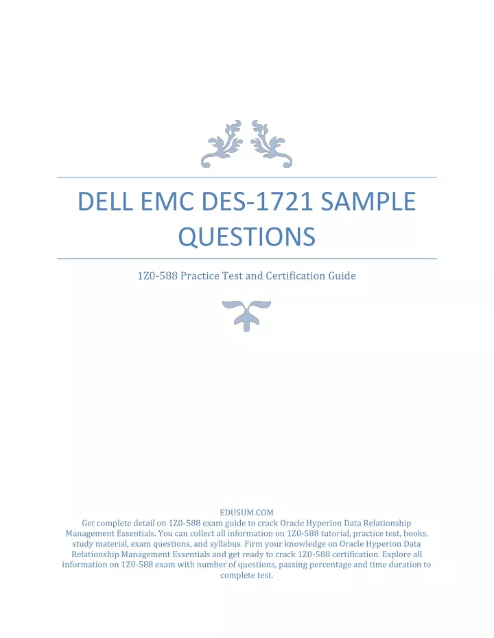 dell emc des 1721 sample questions