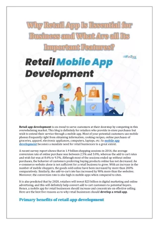 Why Retail App Is Essential for Business and What Are all Its Important Features?