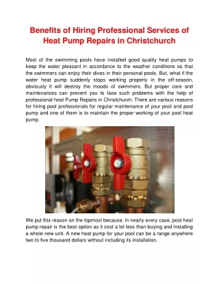 Benefits of Hiring Professional Services of Heat Pump Repairs in Christchurch