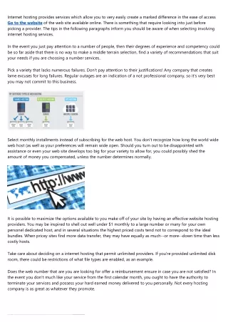 internet hosting provides services which allow