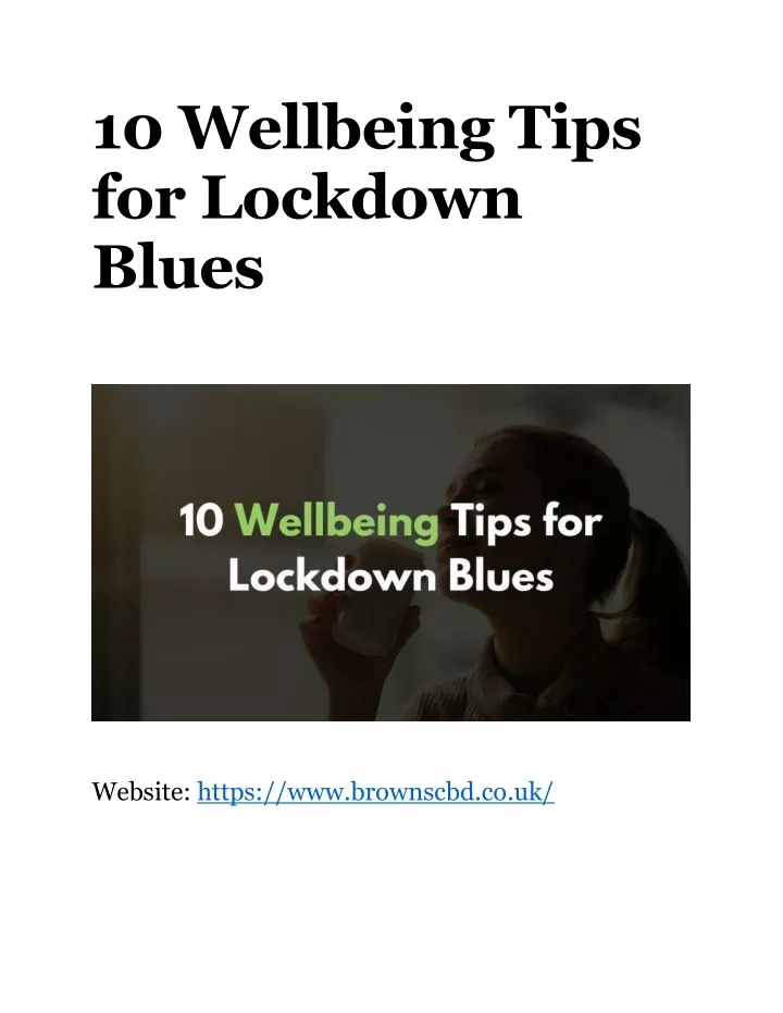 10 wellbeing tips for lockdown blues