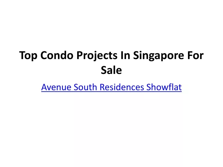 top condo projects in singapore for sale