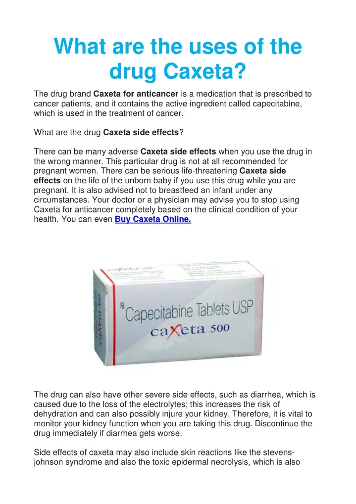 what are the uses of the drug caxeta the drug