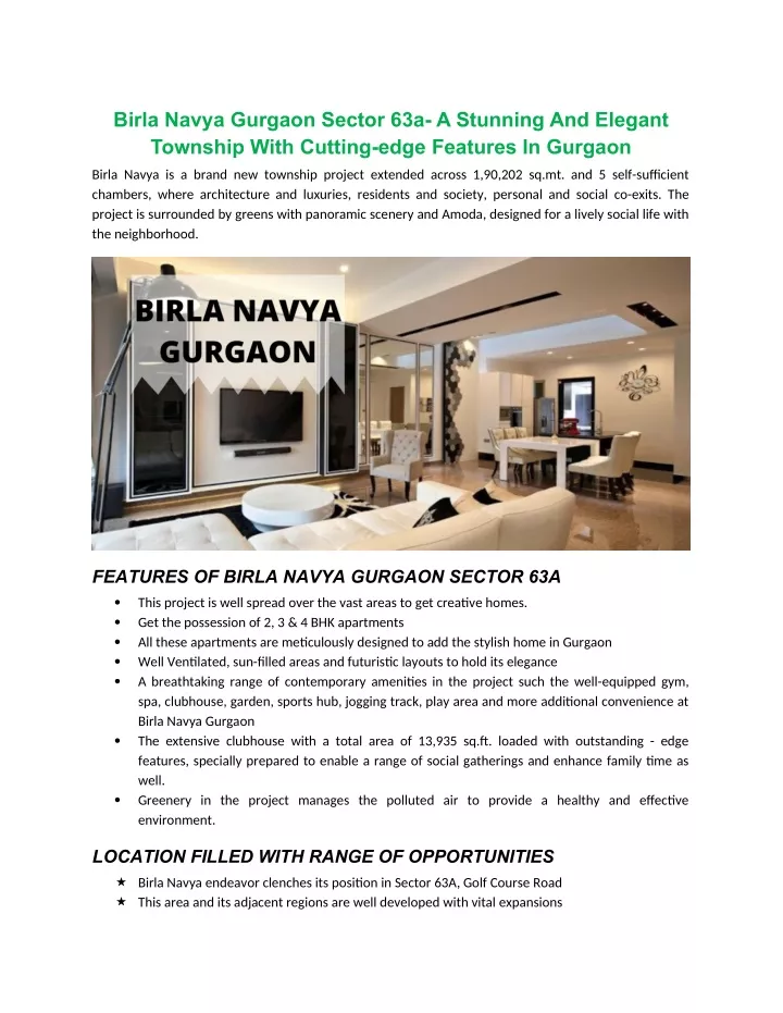 birla navya gurgaon sector 63a a stunning