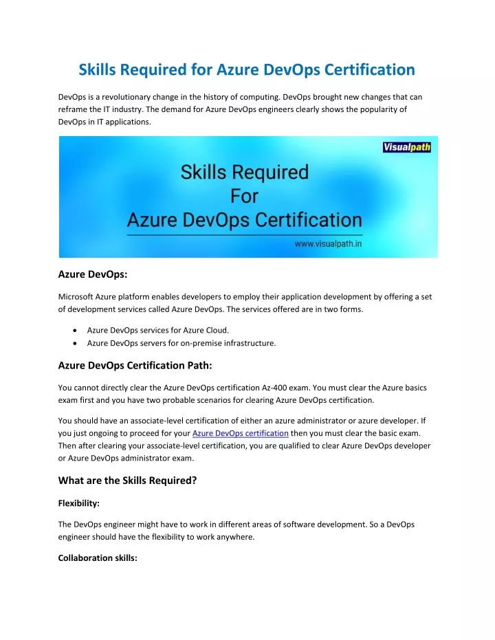 skills required for azure devops certification