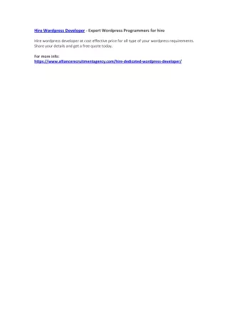 hire wordpress developer expert wordpress