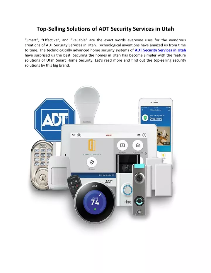 top selling solutions of adt security services