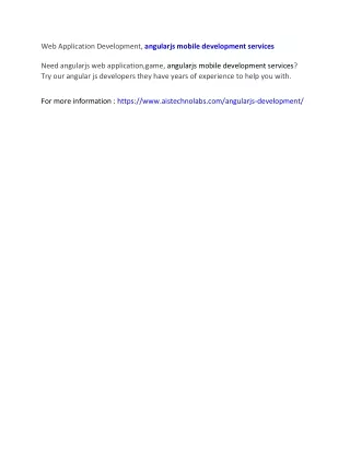 web application development angularjs mobile