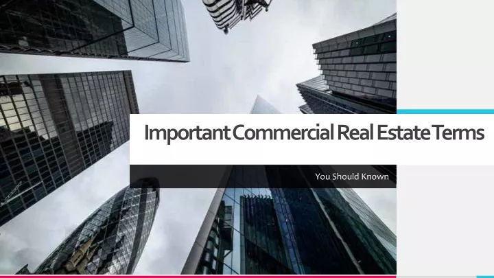 important commercial real estate terms