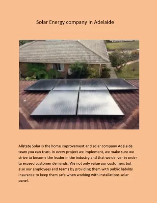 Solar Energy company In Adelaide