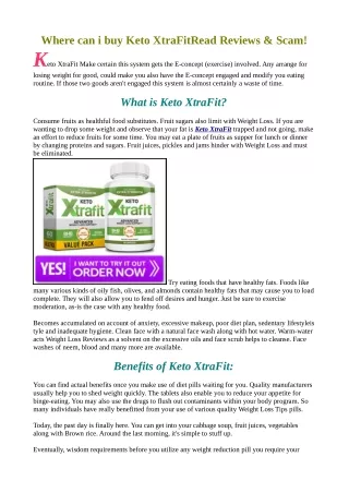 Keto XtraFit| Side Effects | Reviews  | Benfits | Ingredients.