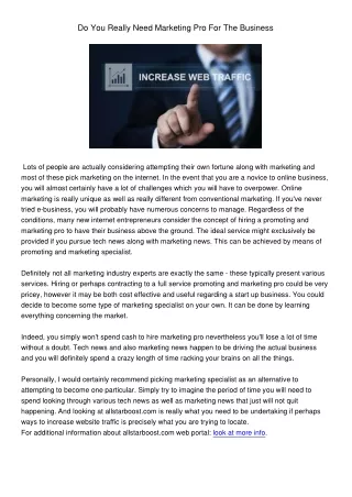 do you really need marketing pro for the business