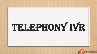 Telephony Ivr | Go 2 Market India Pvt. Ltd
