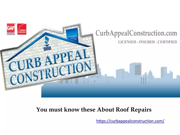 you must know these about roof repairs