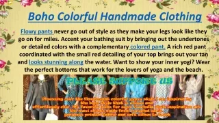 boho colorful handmade clothing