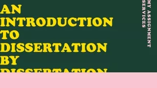 an introduction to dissertation by dissertation