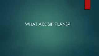 What are SIP Plans