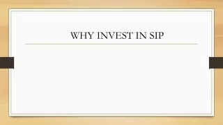 Why Invest in SIP