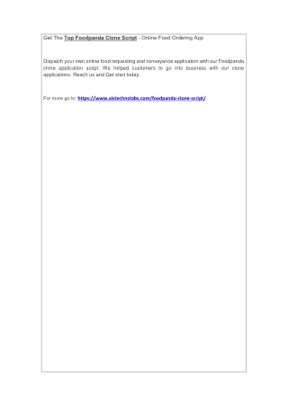 get the top foodpanda clone script online food