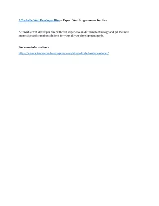 affordable web developer hire expert