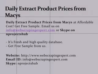 daily extract product prices from macys