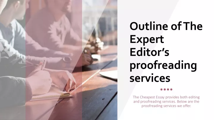 outline of the expert editor s proofreading