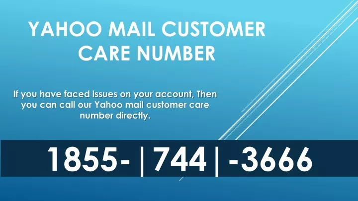 yahoo mail customer care number
