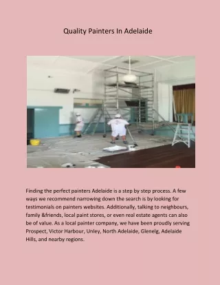 Quality Painters In Adelaide