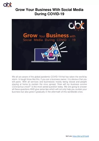 grow your business with social media during covid