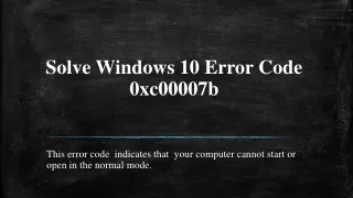 Windows Update Error Code 0xc00007b