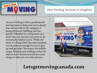 Hire Packing Services in Vaughan