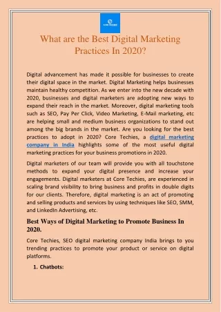 what are the best digital marketing practices