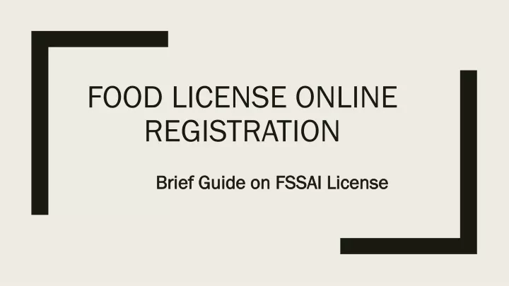 food license online registration
