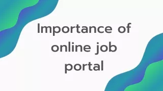 importance of online job portal